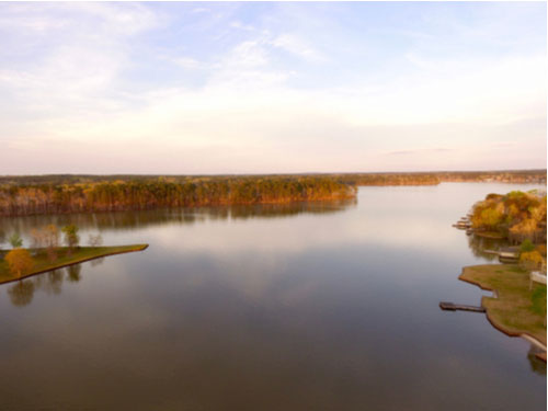 Above the beautiful Lake Sinclair in Milledgeville, Georgia