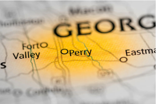 Perry, Georgia, USA on a map