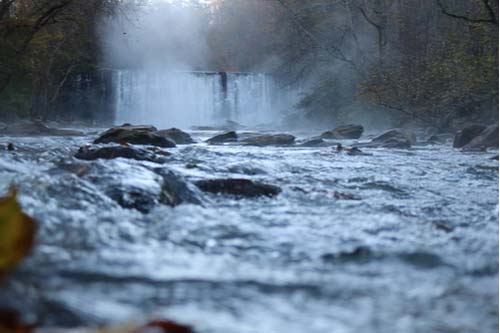 Waterfall in Roswell, Georgia at Old Mill Park